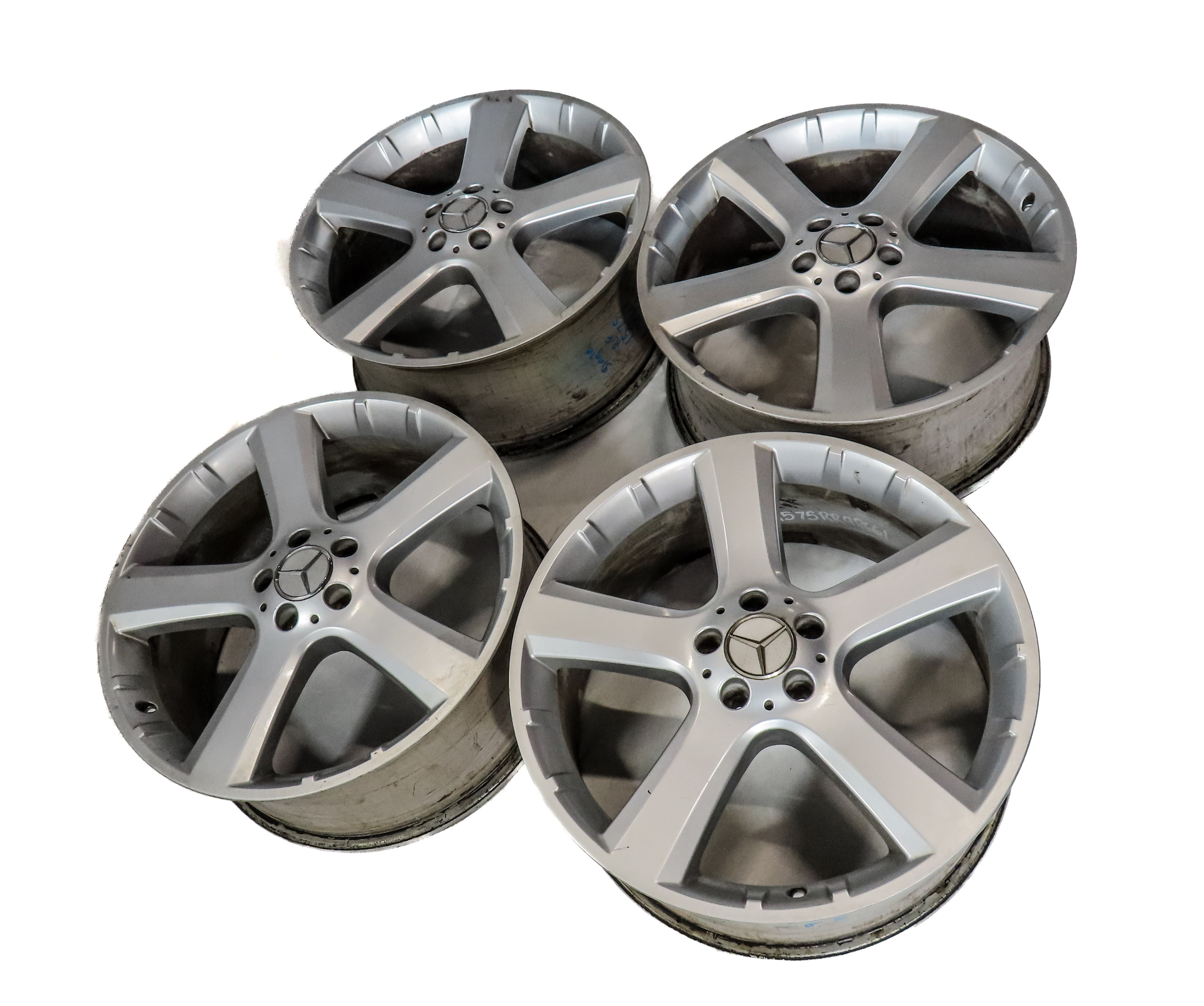 2009 MERCEDES GL320 (X164) 20x8.5 ALUMINUM ALLOY 5-SPOKE WHEEL RIM SET-4 — exact item pictured